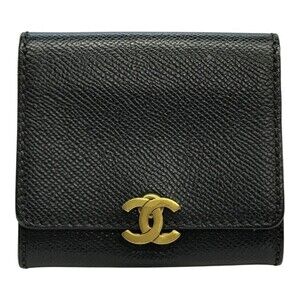 CHANEL Black Caviar Leather Wallet